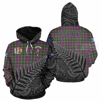 Taylor (Tailylour) Crest Tartan Hoodie with New Zealand Silver Fern Half Style