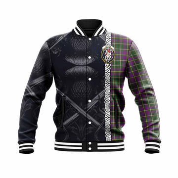 Taylor (Tailylour) Tartan Baseball Jacket with Family Crest Cross Sword Thistle Celtic Vibes