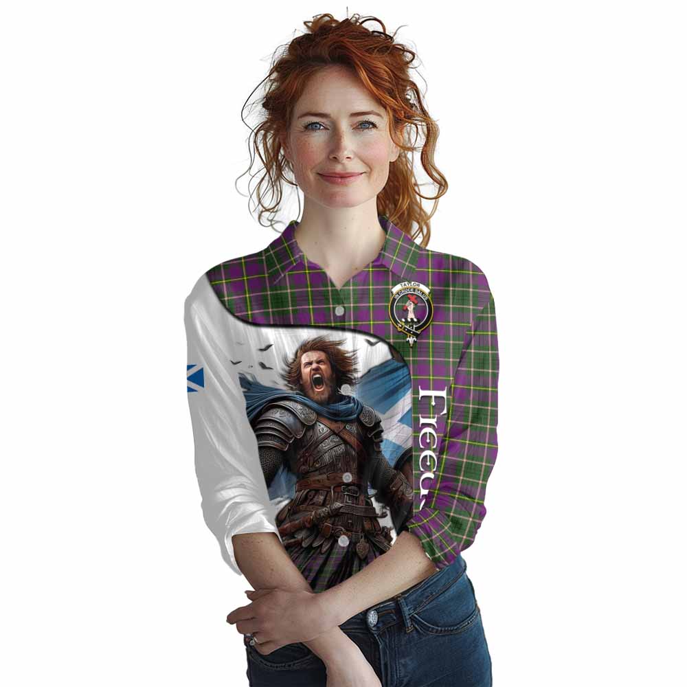 Tartan Vibes Clothing Taylor (Tailylour) Crest Tartan Women's Casual Shirt Inspired by the Freedom of Scottish Warrior