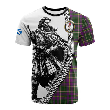 Taylor (Tailylour) Tartan Clan Crest Cotton T-shirt with Highlander Warrior Celtic Style