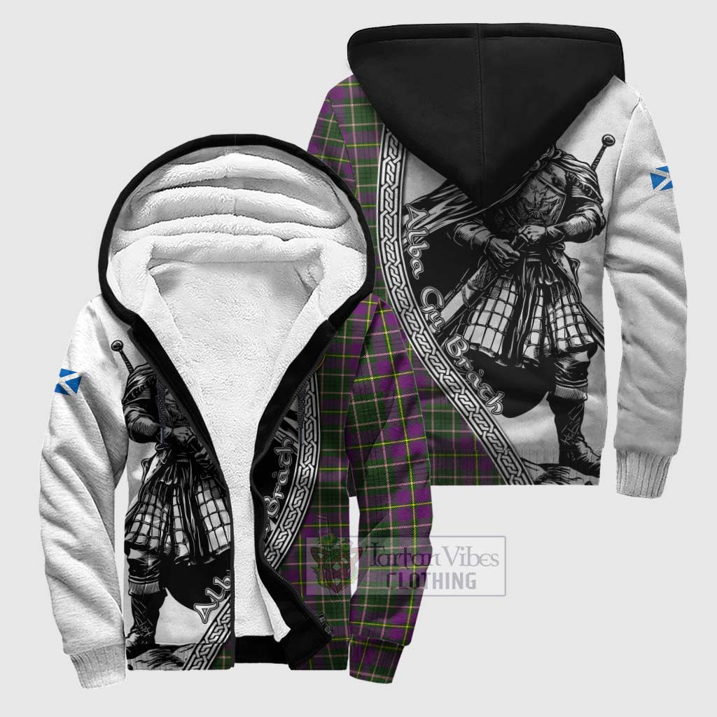 Tartan Vibes Clothing Taylor (Tailylour) Tartan Clan Crest Sherpa Hoodie with Highlander Warrior Celtic Style