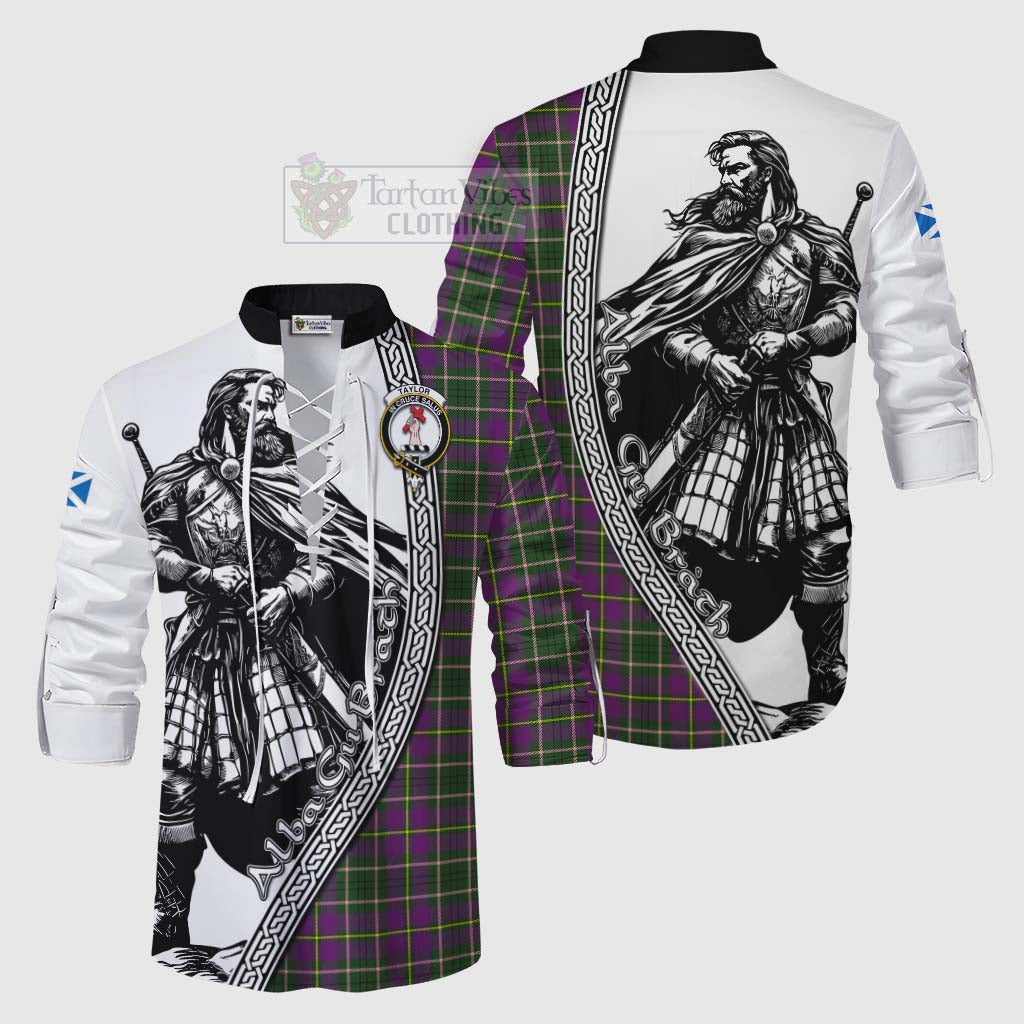 Tartan Vibes Clothing Taylor (Tailylour) Tartan Clan Crest Ghillie Kilt Shirt with Highlander Warrior Celtic Style