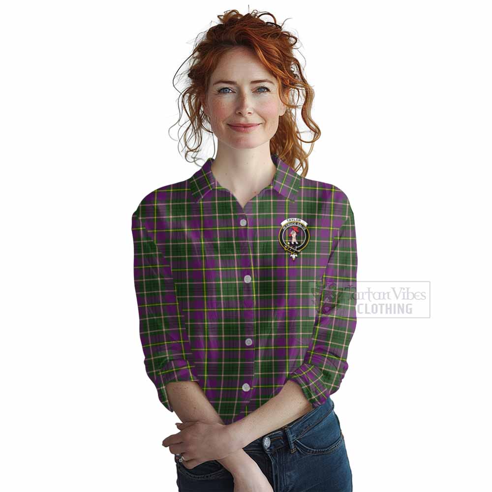 Tartan Vibes Clothing Taylor (Tailylour) Tartan Women's Casual Shirt with Family Crest DNA In Me Style