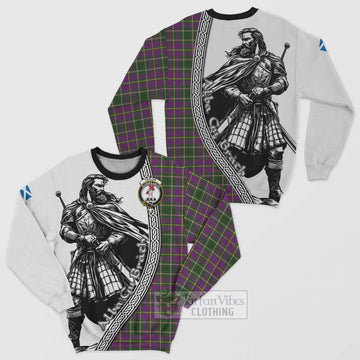 Taylor (Tailylour) Tartan Clan Crest Sweatshirt with Highlander Warrior Celtic Style