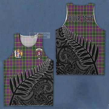 Taylor (Tailylour) Crest Tartan Men's Tank Top with New Zealand Silver Fern Half Style