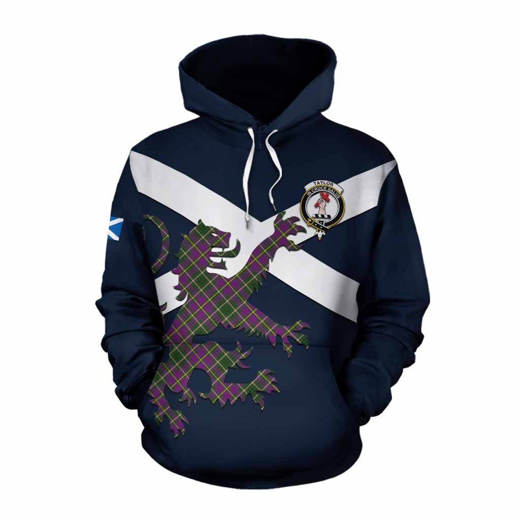 Tartan Vibes Clothing Taylor (Tailylour) Tartan Lion Rampant Cotton Hoodie Proudly Display Your Heritage with Alba Gu Brath and Clan Name