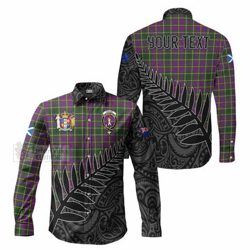 Taylor (Tailylour) Crest Tartan Long Sleeve Button Shirt with New Zealand Silver Fern Half Style