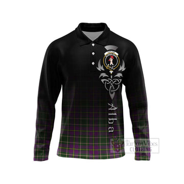 Taylor (Tailylour) Tartan Long Sleeve Polo Shirt Featuring Alba Gu Brath Family Crest Celtic Inspired