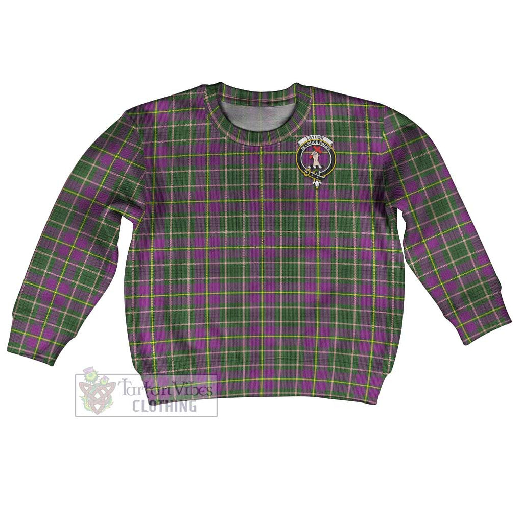 Tartan Vibes Clothing Taylor (Tailylour) Tartan Kid Ugly Sweater with Family Crest