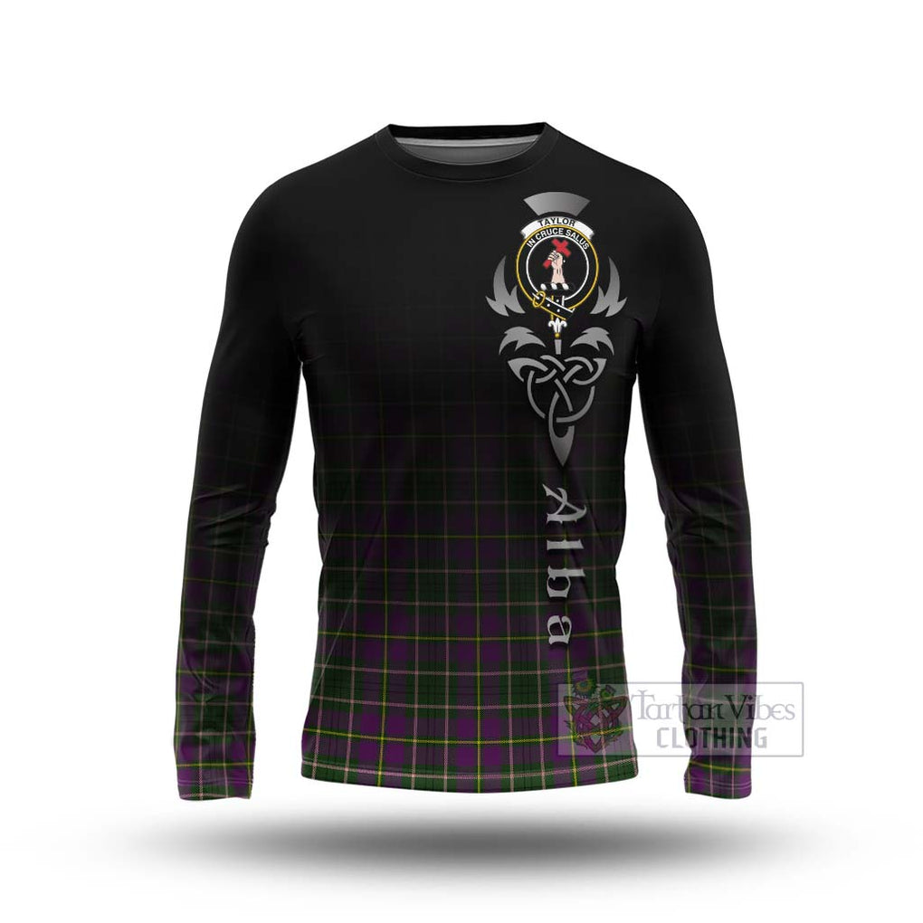 Tartan Vibes Clothing Taylor (Tailylour) Tartan Long Sleeve T-Shirt Featuring Alba Gu Brath Family Crest Celtic Inspired