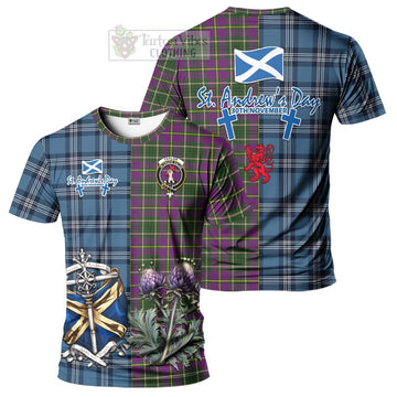 Taylor (Tailylour) Tartan T-Shirt Happy St. Andrew's Day Half Tartan Style