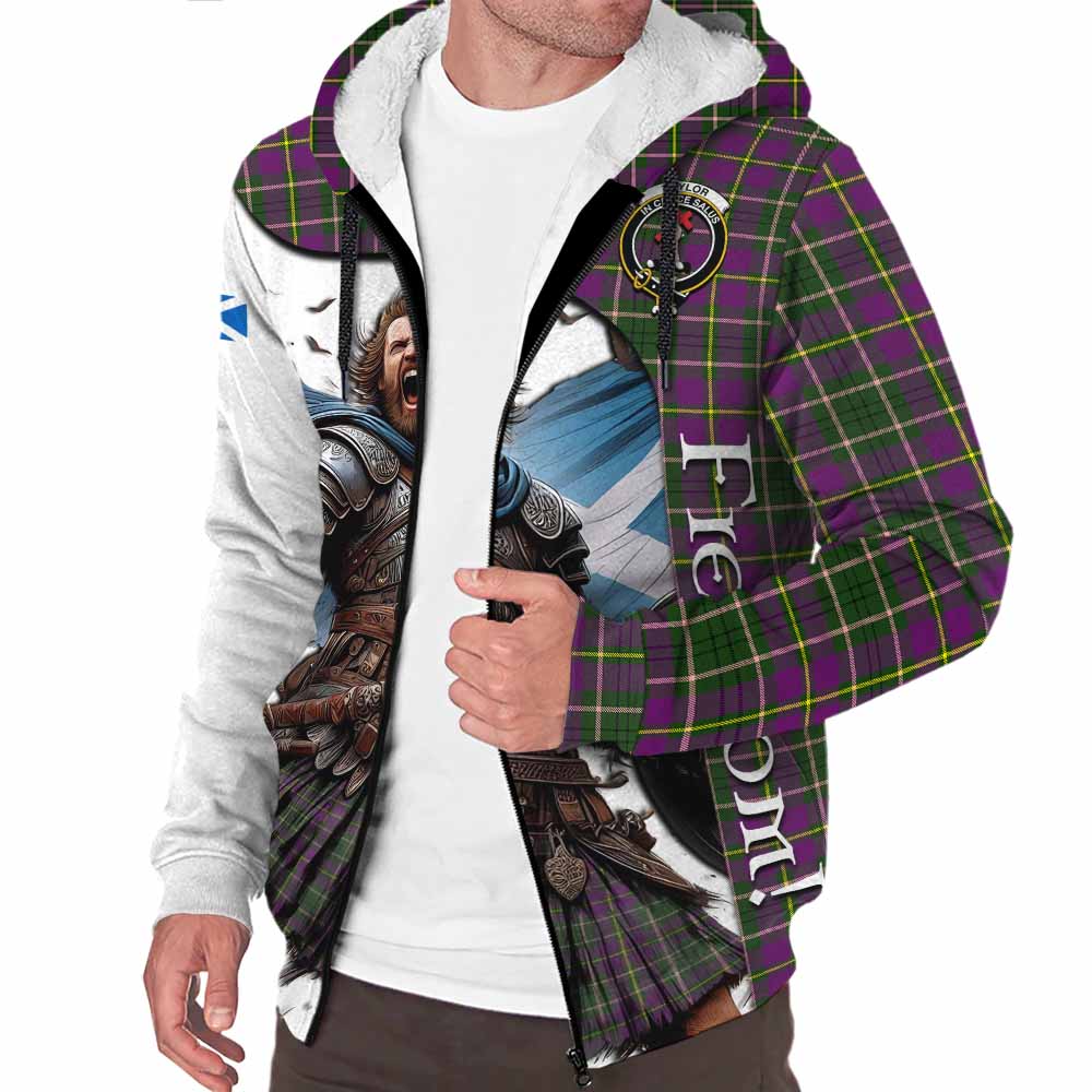 Tartan Vibes Clothing Taylor (Tailylour) Crest Tartan Sherpa Hoodie Inspired by the Freedom of Scottish Warrior