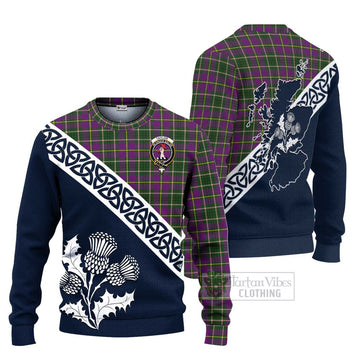 Taylor (Tailylour) Tartan Ugly Sweater Featuring Thistle and Scotland Map