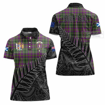 Taylor (Tailylour) Crest Tartan Women's Polo Shirt with New Zealand Silver Fern Half Style