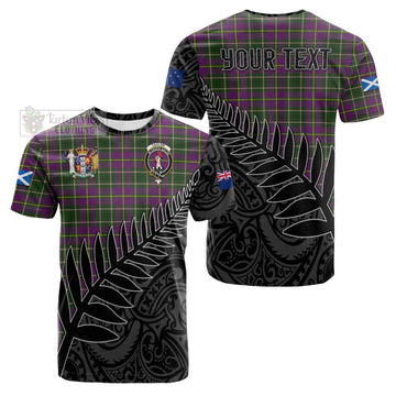 Taylor (Tailylour) Crest Tartan Cotton T-shirt with New Zealand Silver Fern Half Style