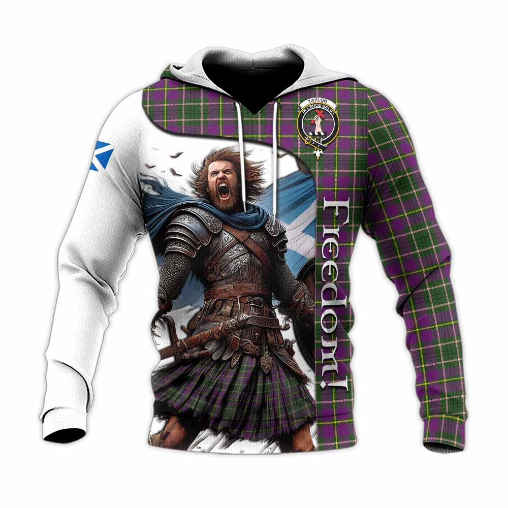 Tartan Vibes Clothing Taylor (Tailylour) Crest Tartan Knitted Hoodie Inspired by the Freedom of Scottish Warrior