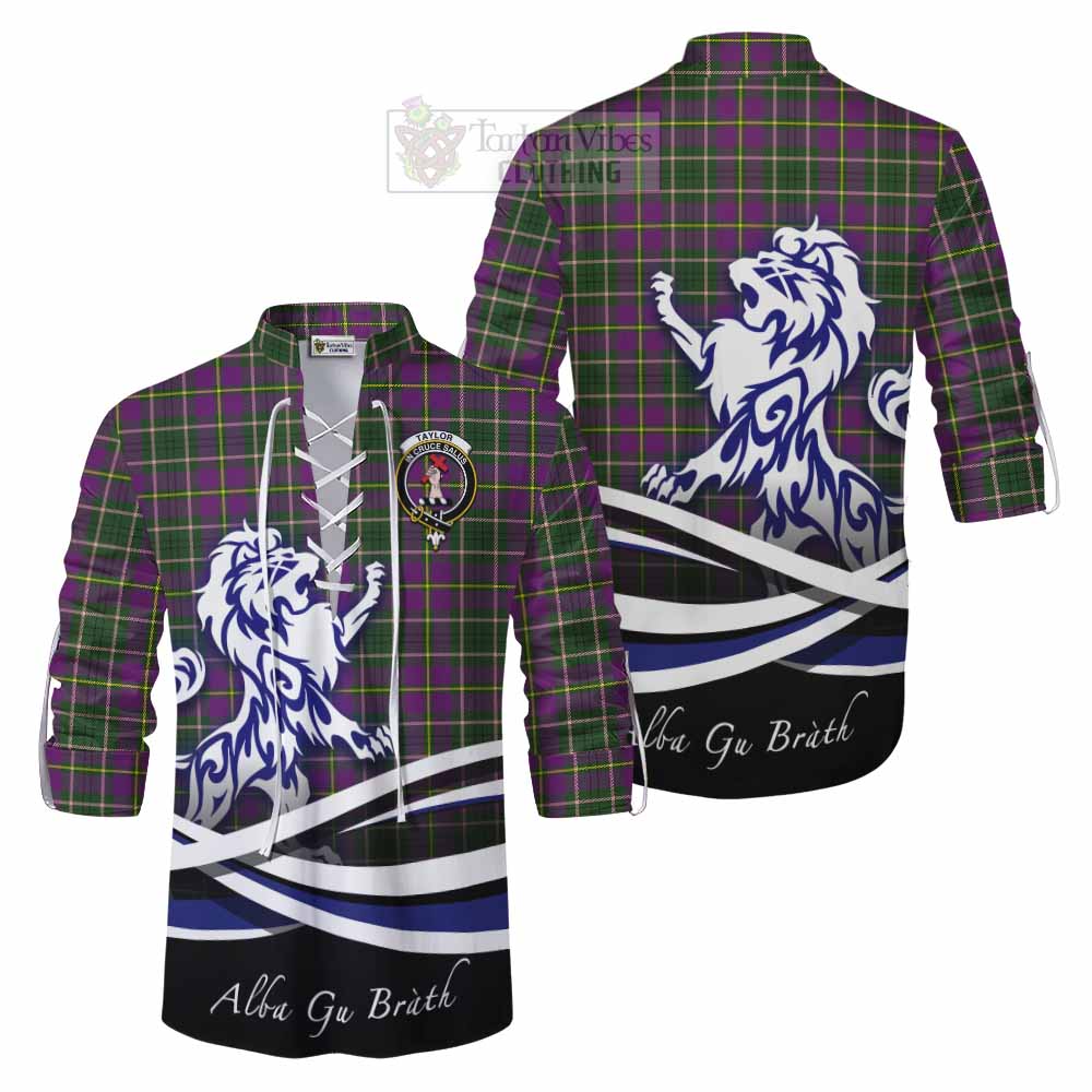 Tartan Vibes Clothing Taylor (Tailylour) Tartan Ghillie Kilt Shirt with Alba Gu Brath Regal Lion Emblem