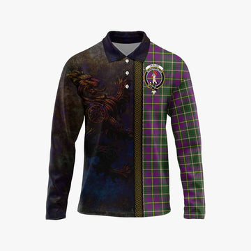 Taylor (Tailyour) Tartan Family Crest Long Sleeve Polo Shirt Alba Gu Brath Be Brave Lion Ancient Style Unisex - Tartan Vibes Clothing