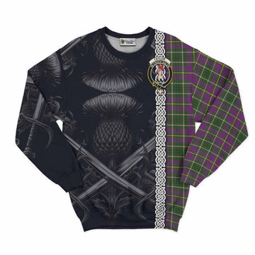 Taylor (Tailylour) Tartan Sweatshirt with Family Crest Cross Sword Thistle Celtic Vibes