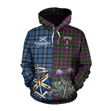 Taylor (Tailylour) Tartan Cotton Hoodie Happy St. Andrew's Day Half Tartan Style