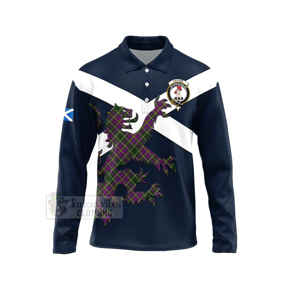 Tartan Vibes Clothing Taylor (Tailylour) Tartan Lion Rampant Long Sleeve Polo Shirt – Proudly Display Your Heritage with Alba Gu Brath and Clan Name