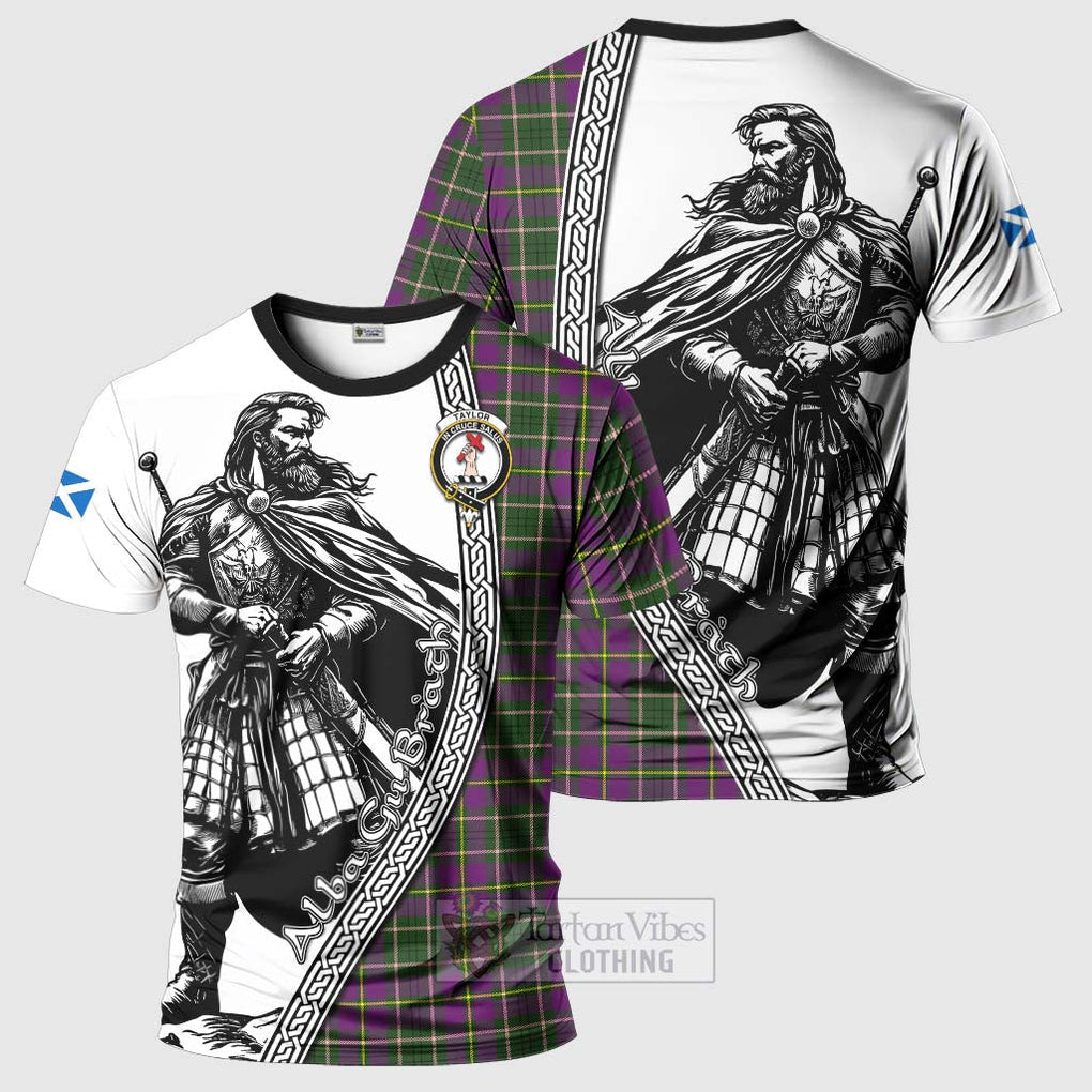 Tartan Vibes Clothing Taylor (Tailylour) Tartan Clan Crest T-Shirt with Highlander Warrior Celtic Style