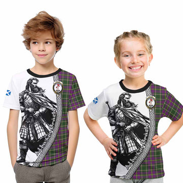 Taylor (Tailylour) Tartan Clan Crest Kid T-Shirt with Highlander Warrior Celtic Style