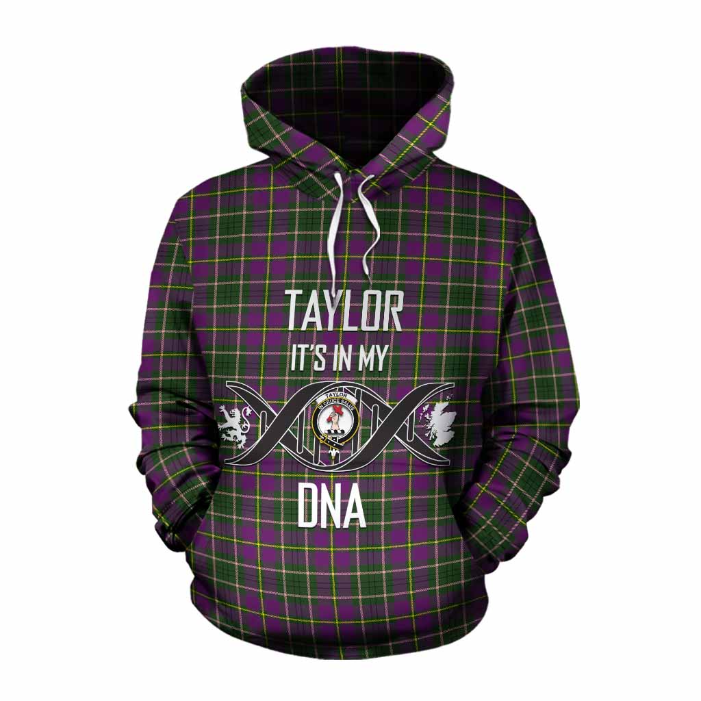 Tartan Vibes Clothing Taylor (Tailylour) Tartan Cotton Hoodie with Family Crest DNA In Me Style