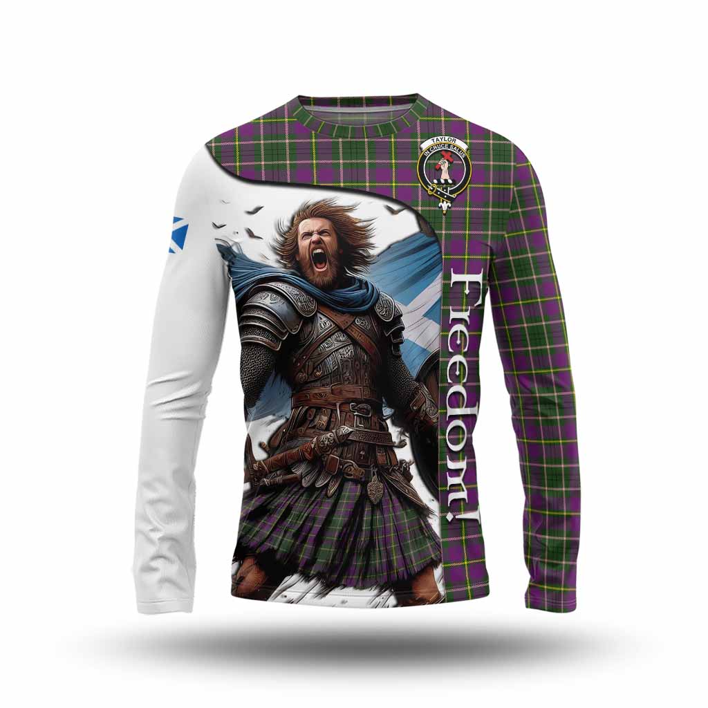 Tartan Vibes Clothing Taylor (Tailylour) Crest Tartan Long Sleeve T-Shirt Inspired by the Freedom of Scottish Warrior