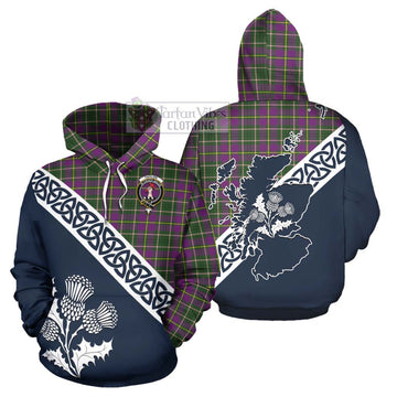 Taylor (Tailylour) Tartan Hoodie Featuring Thistle and Scotland Map