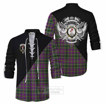 Taylor (Tailylour) Tartan Ghillie Kilt Shirt with Family Crest and Military Logo Style