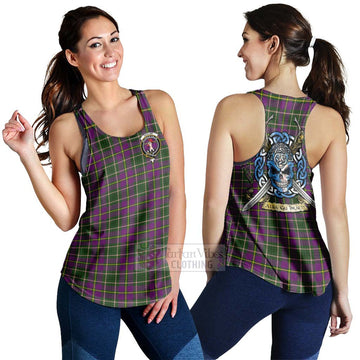 Taylor (Tailylour) Tartan Women's Racerback Tanks with Family Crest Celtic Skull Style