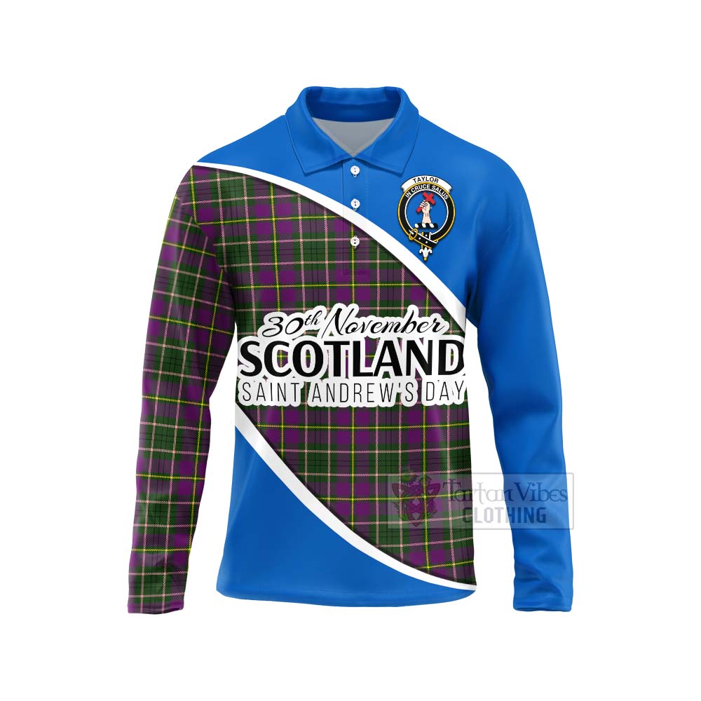 Tartan Vibes Clothing Taylor (Tailylour) Family Crest Tartan Long Sleeve Polo Shirt Celebrate Saint Andrew's Day in Style