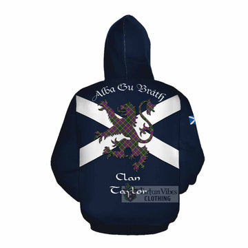 Taylor (Tailylour) Tartan Lion Rampant Cotton Hoodie Proudly Display Your Heritage with Alba Gu Brath and Clan Name