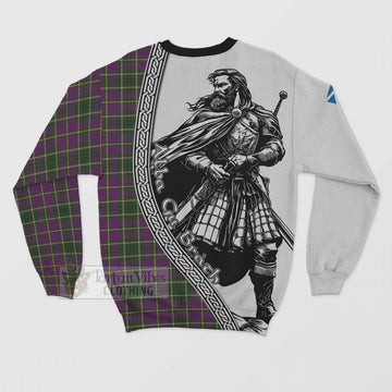 Taylor (Tailylour) Tartan Clan Crest Sweatshirt with Highlander Warrior Celtic Style