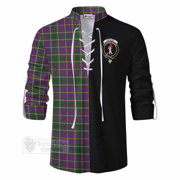 Taylor (Tailylour) Tartan Ghillie Kilt Shirt with Family Crest and Half Of Me Style