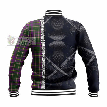 Taylor (Tailylour) Tartan Baseball Jacket with Family Crest Cross Sword Thistle Celtic Vibes