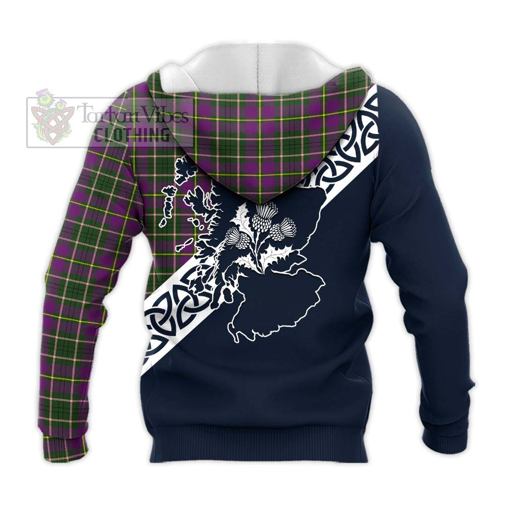 Tartan Vibes Clothing Taylor (Tailylour) Tartan Knitted Hoodie Featuring Thistle and Scotland Map