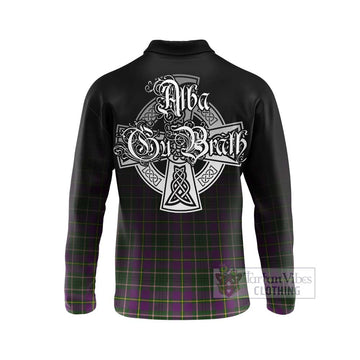 Taylor (Tailylour) Tartan Long Sleeve Polo Shirt Featuring Alba Gu Brath Family Crest Celtic Inspired