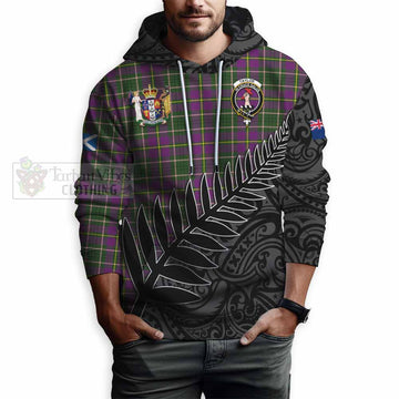 Taylor (Tailylour) Crest Tartan Hoodie with New Zealand Silver Fern Half Style