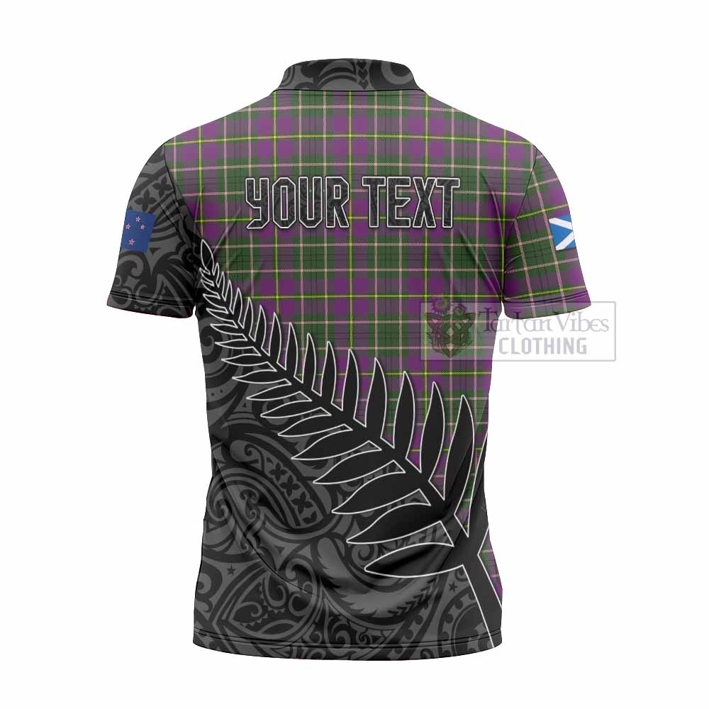 Tartan Vibes Clothing Taylor (Tailylour) Crest Tartan Zipper Polo Shirt with New Zealand Silver Fern Half Style