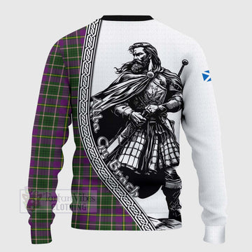 Taylor (Tailylour) Tartan Clan Crest Knitted Sweater with Highlander Warrior Celtic Style