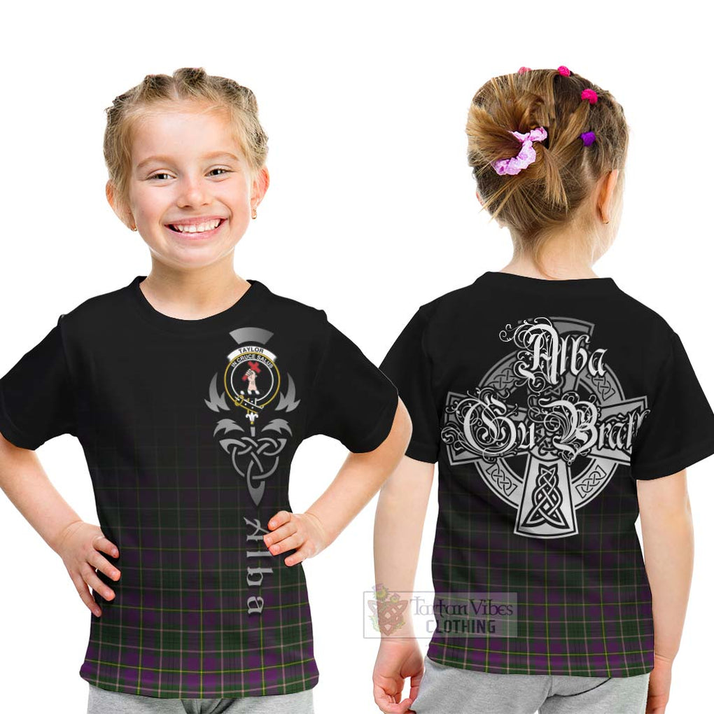 Tartan Vibes Clothing Taylor (Tailylour) Tartan Kid T-Shirt Featuring Alba Gu Brath Family Crest Celtic Inspired