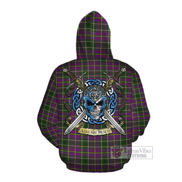 Taylor (Tailylour) Tartan Cotton Hoodie with Family Crest Celtic Skull Style