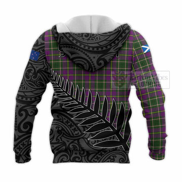 Taylor (Tailylour) Crest Tartan Knitted Hoodie with New Zealand Silver Fern Half Style