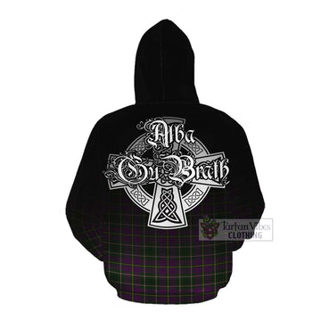 Taylor (Tailylour) Tartan Cotton Hoodie Featuring Alba Gu Brath Family Crest Celtic Inspired