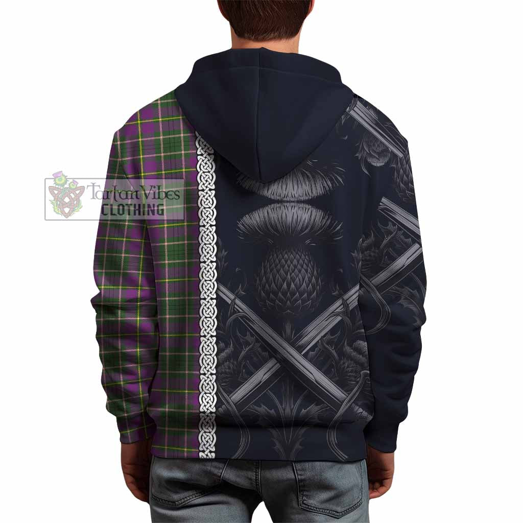 Tartan Vibes Clothing Taylor (Tailylour) Tartan Hoodie with Family Crest Cross Sword Thistle Celtic Vibes