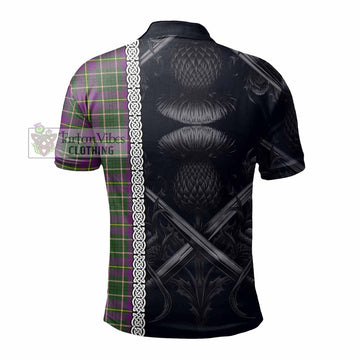 Taylor (Tailylour) Tartan Polo Shirt with Family Crest Cross Sword Thistle Celtic Vibes