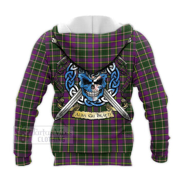 Taylor (Tailylour) Tartan Knitted Hoodie with Family Crest Celtic Skull Style