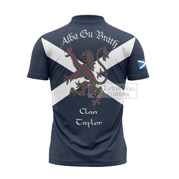 Taylor (Tailylour) Tartan Lion Rampant Zipper Polo Shirt Proudly Display Your Heritage with Alba Gu Brath and Clan Name